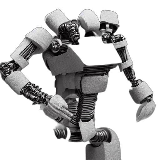 robot, staff, weapon, 3d render transparent PNG cut-out