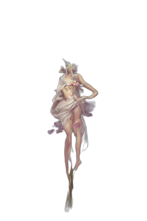 dress, staff, weapon, creature transparent PNG cut-out