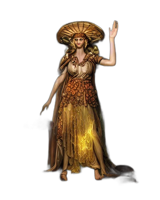 dress, staff, fantasy art, concept art transparent PNG cut-out