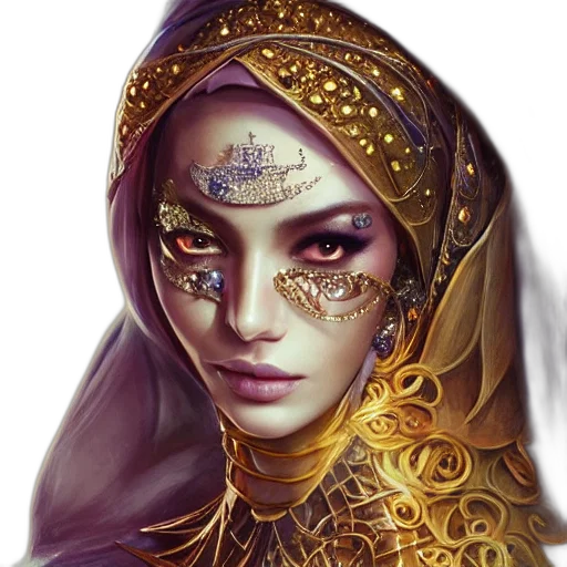 face, mask, jewelry, crown, fantasy art, concept art, photorealistic, comic book art transparent PNG cut-out