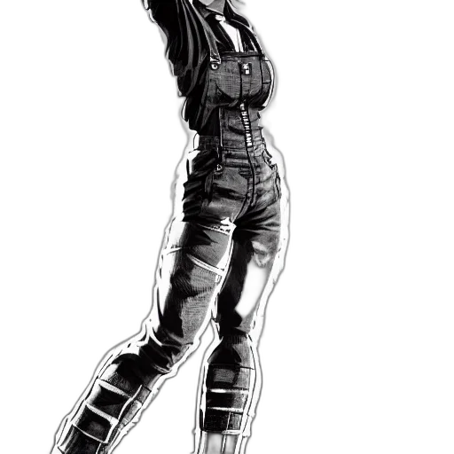 jacket, weapon, robot, staff, concept art, comic book art, 3d render, photorealistic transparent PNG cut-out