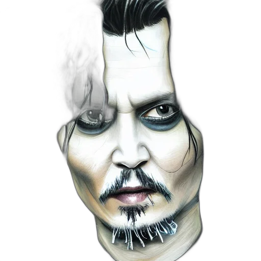 face, mask, hair, comic book art, photorealistic, watercolor, concept art, portrait transparent PNG cut-out
