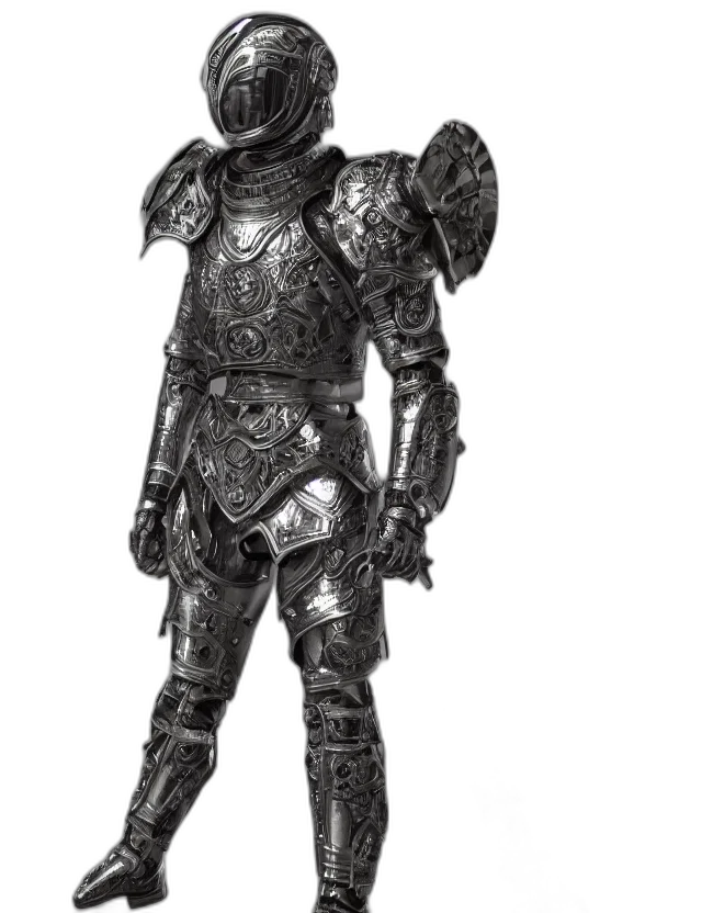 robot, sword, staff, mask, concept art, fantasy art, 3d render, comic book art transparent PNG cut-out