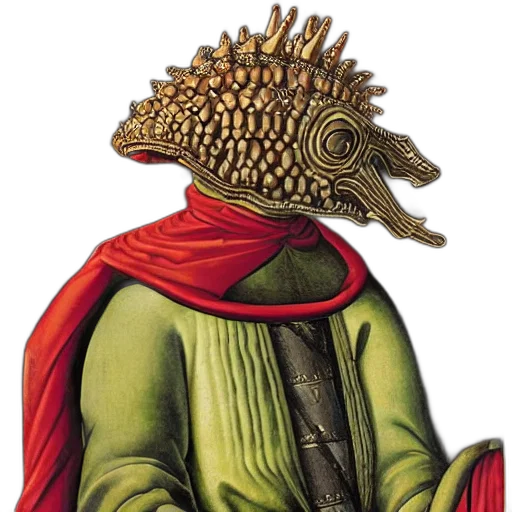 dragon, mask, hat, creature, concept art, fantasy art, photorealistic, portrait transparent PNG cut-out