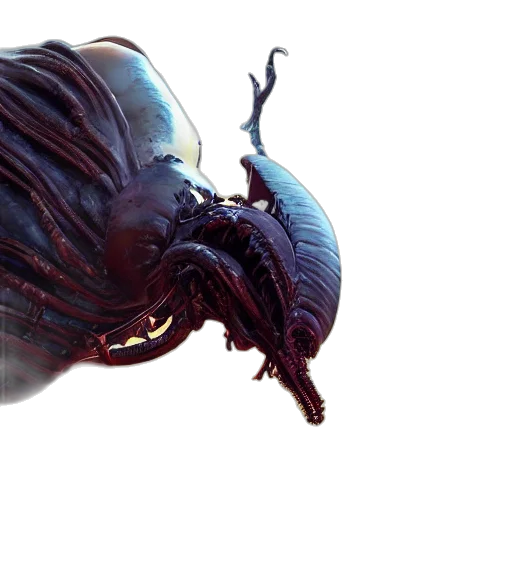 creature, animal, hair, mask, concept art, 3d render, photorealistic, outer space transparent PNG cut-out