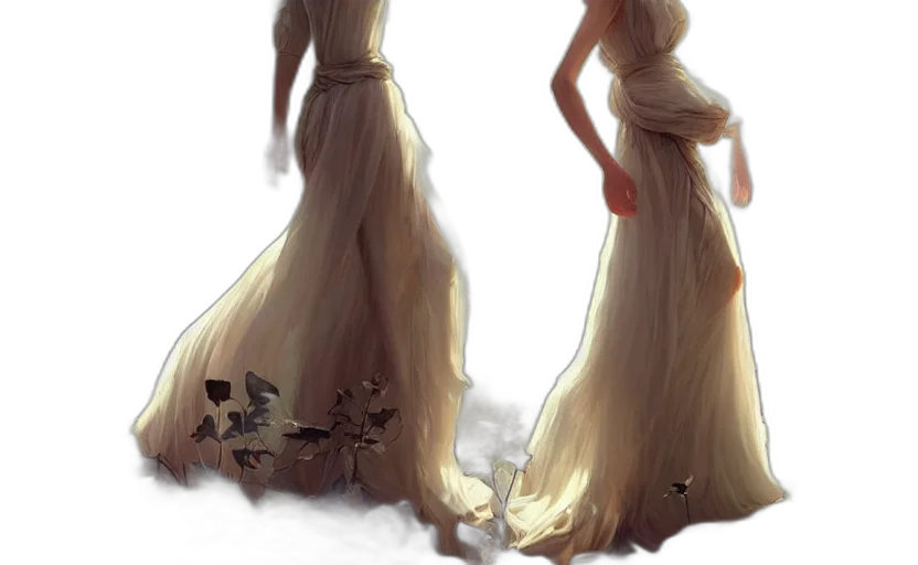 dress, crown, concept art, fantasy art transparent PNG cut-out