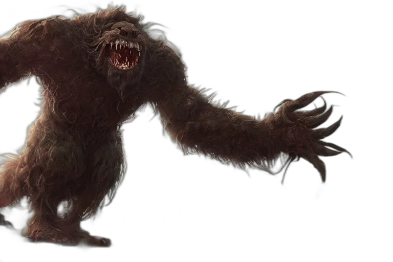 creature, animal, hair, staff, concept art, 3d render, photorealistic, dnd transparent PNG cut-out