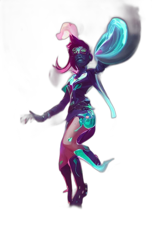 dress, mask, robot, staff, concept art, fantasy art, cyberpunk, pixel art transparent PNG cut-out