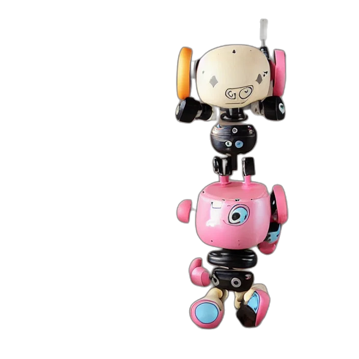 robot, 3d render, concept art, cute transparent PNG cut-out