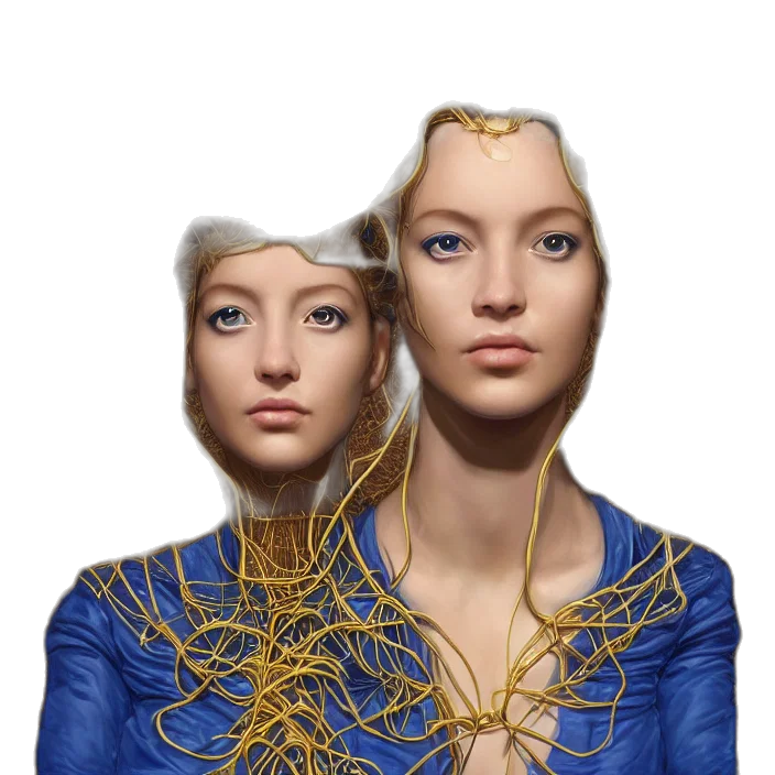 jewelry, crown, robot, mask, concept art, fantasy art, cyberpunk, 3d render transparent PNG cut-out