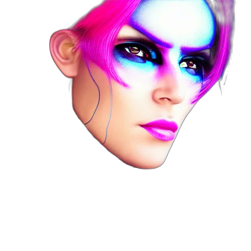 face, mask, hair, cyberpunk transparent PNG cut-out