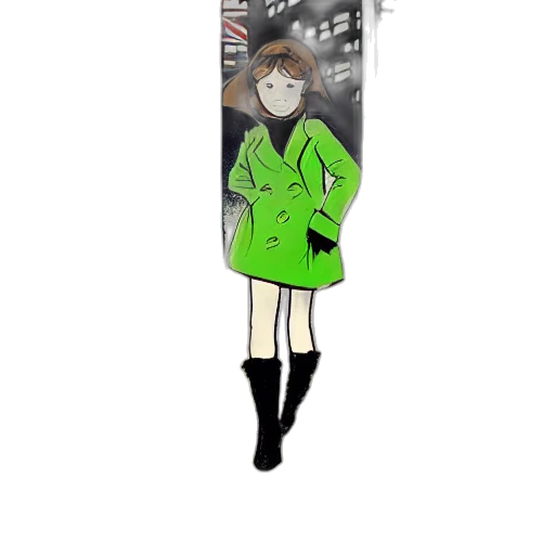 jacket, staff, dress, weapon, cartoon, anime, concept art, pixel art transparent PNG cut-out