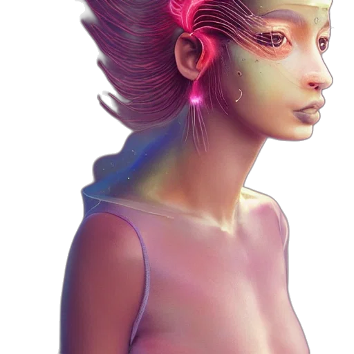 face, mask, creature, dress, fantasy art, concept art, photorealistic, cyberpunk transparent PNG cut-out
