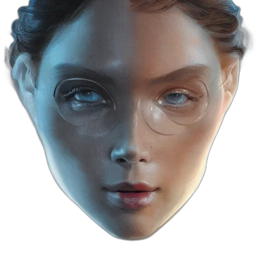 mask, face, jewelry, robot, photorealistic, 3d render, concept art, fantasy art transparent PNG cut-out