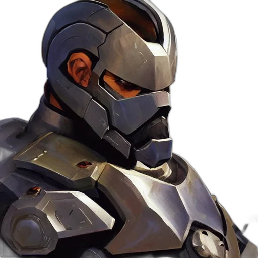 robot, face, mask, weapon, concept art, 3d render, pixel art, comic book art transparent PNG cut-out