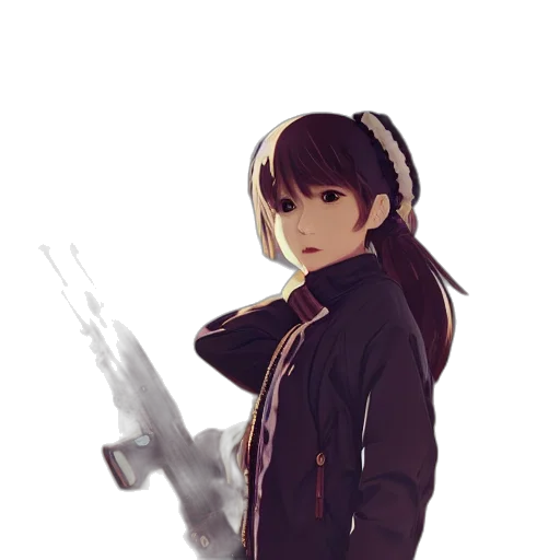 weapon, staff, jacket, robot transparent PNG cut-out