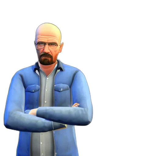 staff, jacket, face, 3d render transparent PNG cut-out