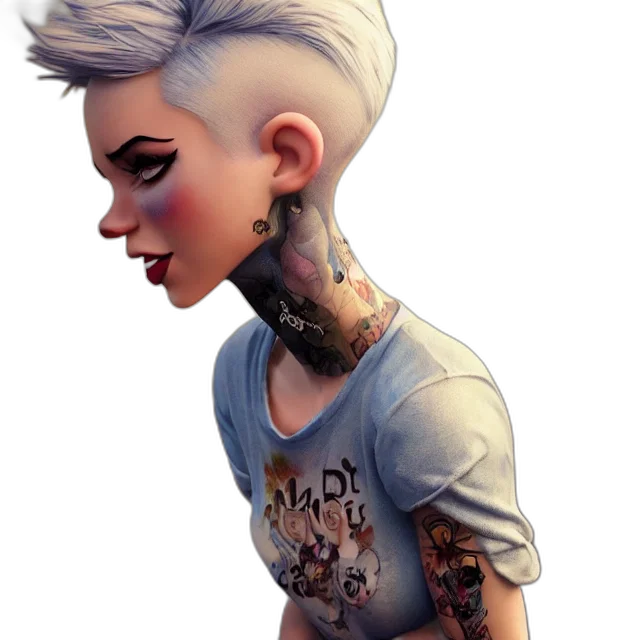 face, robot, jewelry, cartoon, concept art, comic book art, 3d render, full transparent PNG cut-out