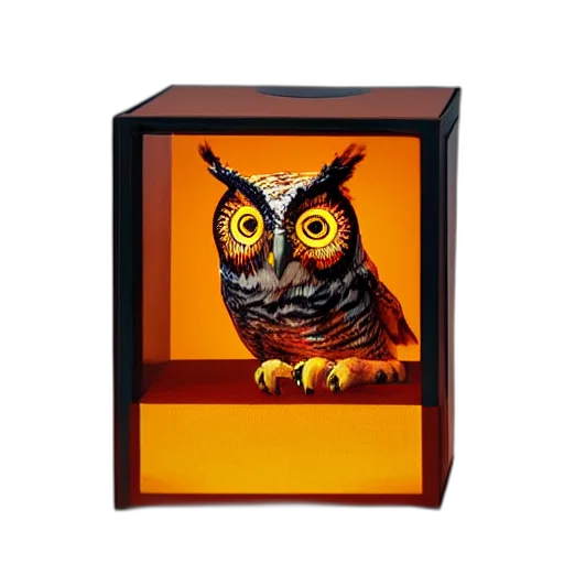 animal, furniture, jewelry, pixel art, photorealistic, 3d render, fantasy art, owl transparent PNG cut-out
