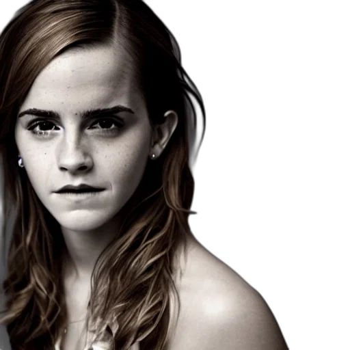 face, photorealistic, emma, watson, depth transparent PNG cut-out