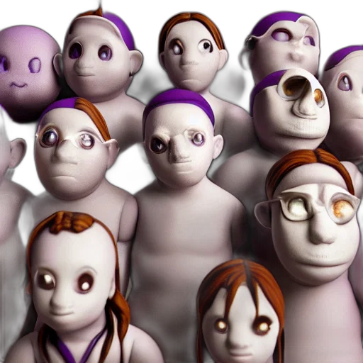 mask, 3d render, concept art, purple, clay, homunculi, staring, camera transparent PNG cut-out
