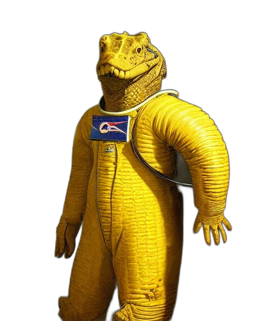creature, dragon, animal, jacket, 3d render, concept art, croccodile, cosmonaut transparent PNG cut-out