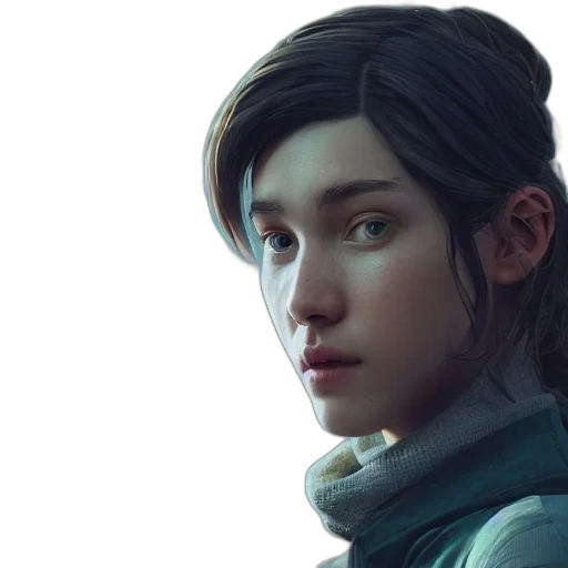 face, jacket, concept art, fantasy art, photorealistic, cyberpunk, green, pastel transparent PNG cut-out