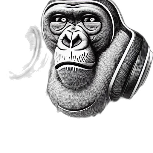 mask, animal, face, pencil sketch, cartoon, photorealistic, concept art, stoned transparent PNG cut-out
