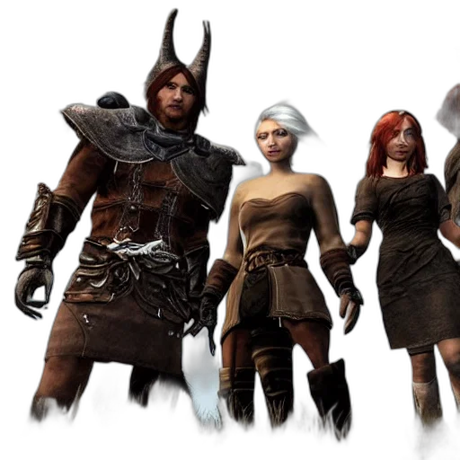 concept art, fantasy art, 3d render, earth tones, dark, man, gray, hair transparent PNG cut-out