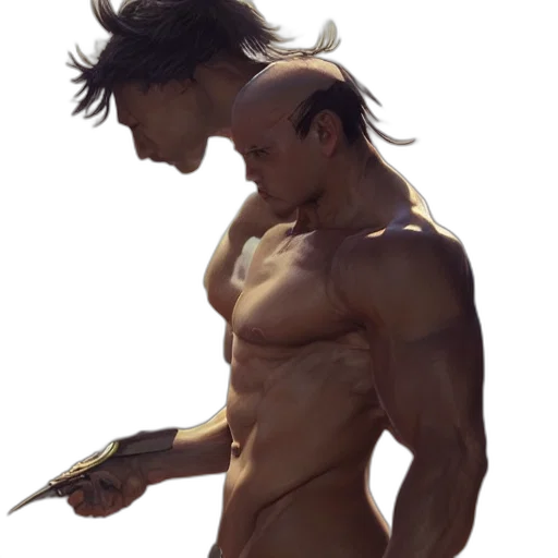 hair, weapon, creature, staff transparent PNG cut-out