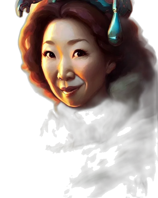 face, staff, creature, mask, photorealistic, oil painting, concept art, fantasy art transparent PNG cut-out