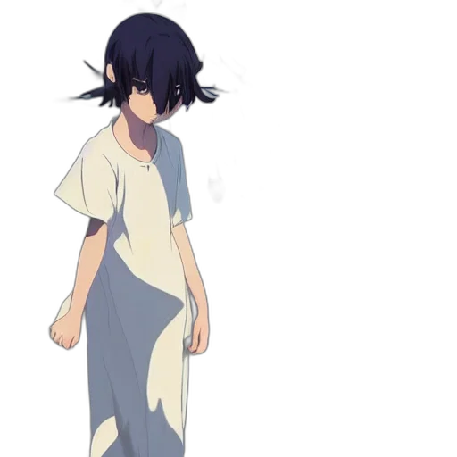 dress, creature, staff, anime transparent PNG cut-out
