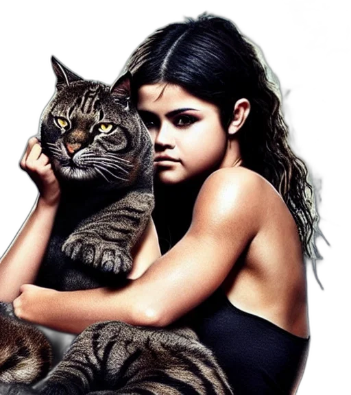 animal, photorealistic, badass, photo, tough, looking, selena, gomez transparent PNG cut-out