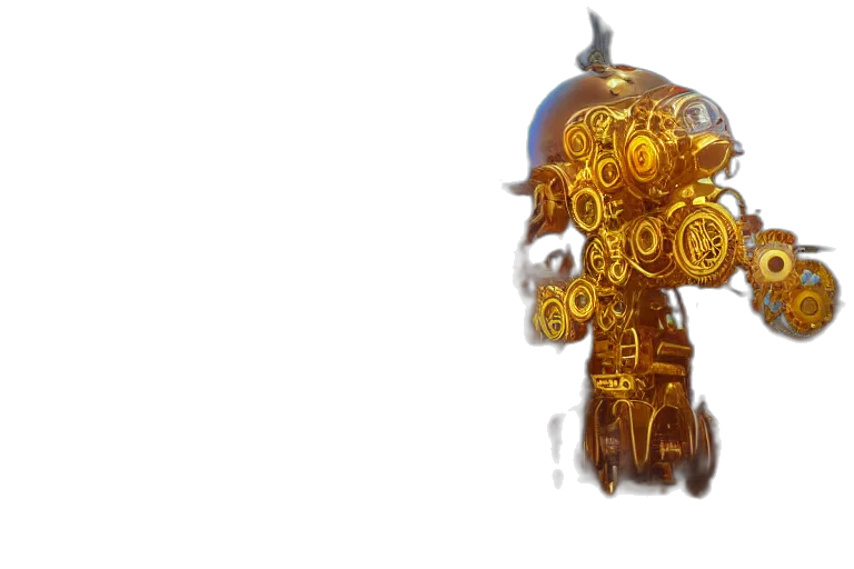 robot, mask, crown, jewelry, 3d render, concept art, fantasy art, pixel art transparent PNG cut-out