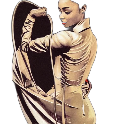dress, jacket, staff, jewelry transparent PNG cut-out