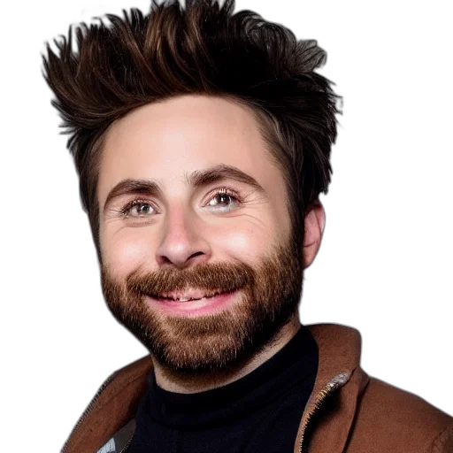 hair, jacket, face, staff transparent PNG cut-out