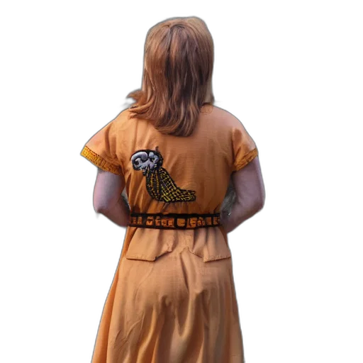 dress, staff, jacket, hair transparent PNG cut-out