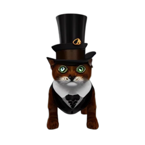 staff, hat, animal, 3d render transparent PNG cut-out