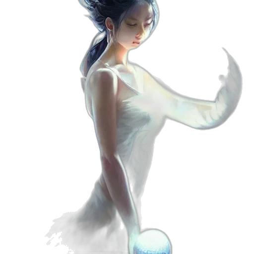 dress, dragon, staff, creature transparent PNG cut-out