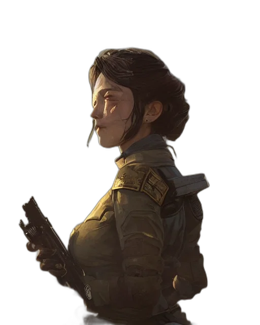 staff, jacket, face, mask, concept art, cyberpunk, fantasy art, comic book art transparent PNG cut-out