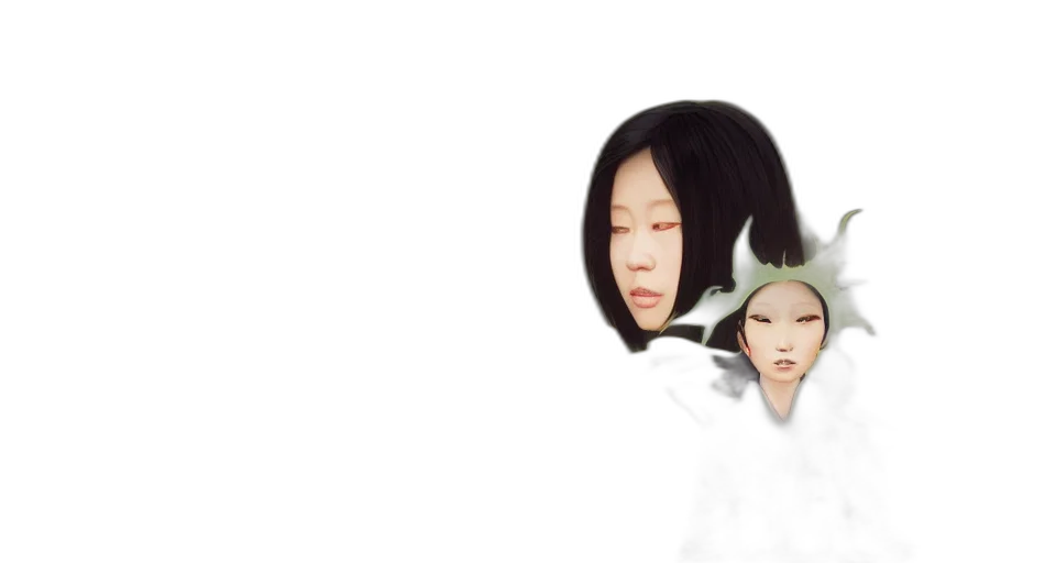 mask, staff, face, hair, 3d render, concept art, anime, photorealistic transparent PNG cut-out