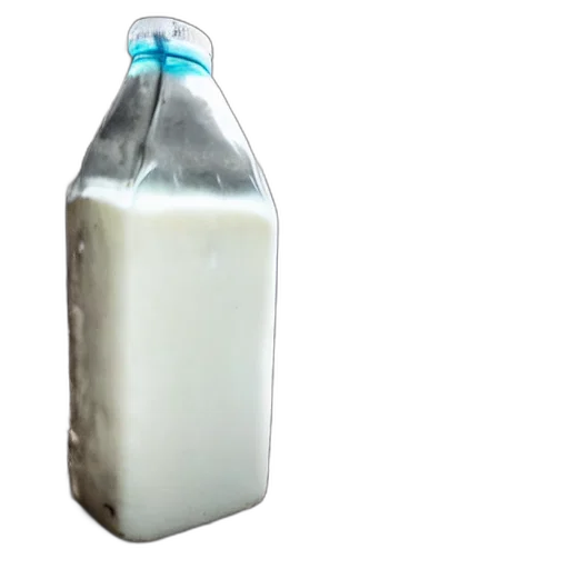 bottle, food, weapon, animal, 3d render, photorealistic, dirty, milk transparent PNG cut-out