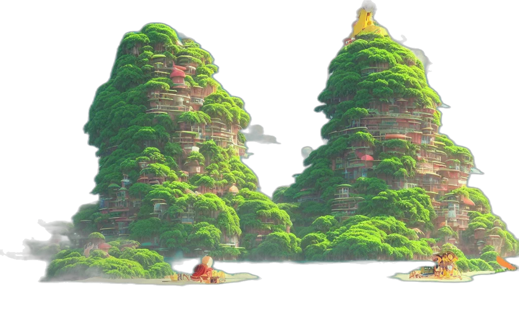 tree, concept art, 3d render, fantasy art transparent PNG cut-out