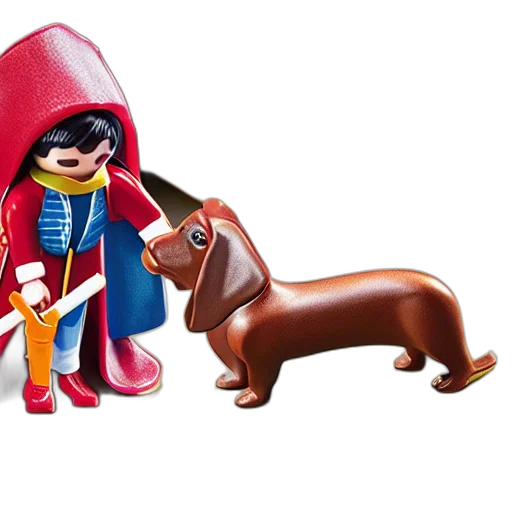 animal, 3d render, concept art, epic, professional, dachshund, playmobil, figure transparent PNG cut-out
