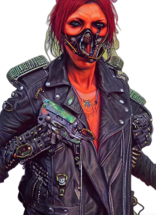 mask, jacket, cyberpunk, concept art transparent PNG cut-out