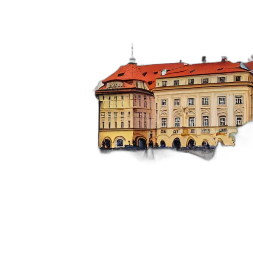building, photorealistic, watercolor, concept art, 3d render, city street, prague, travel transparent PNG cut-out