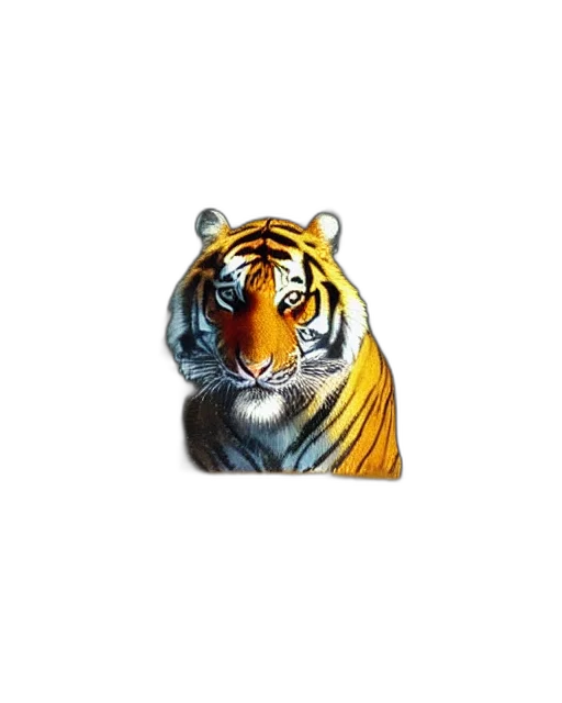 jewelry, animal, creature, crown, 3d render, photorealistic, oil painting, tiger transparent PNG cut-out