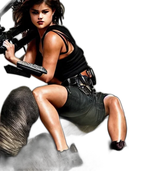 weapon, hair, concept art, photorealistic, comic book art, fantasy art, badass, photo transparent PNG cut-out