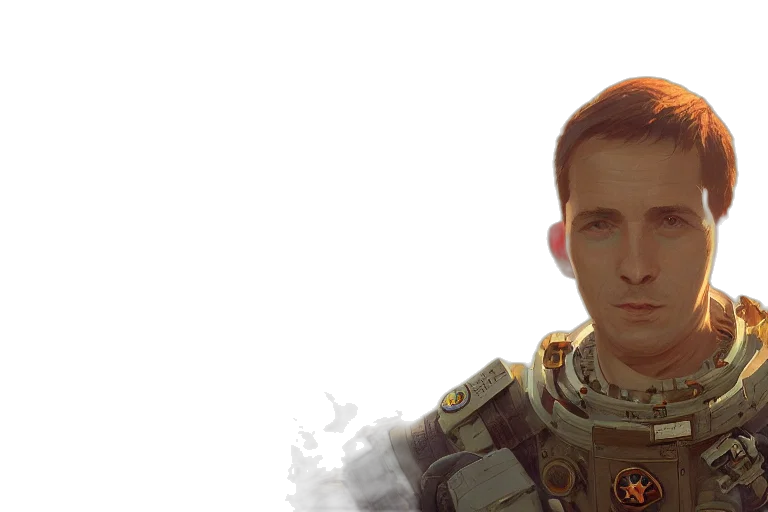 face, robot, weapon, photorealistic, concept art, 3d render, fantasy art, outer space transparent PNG cut-out