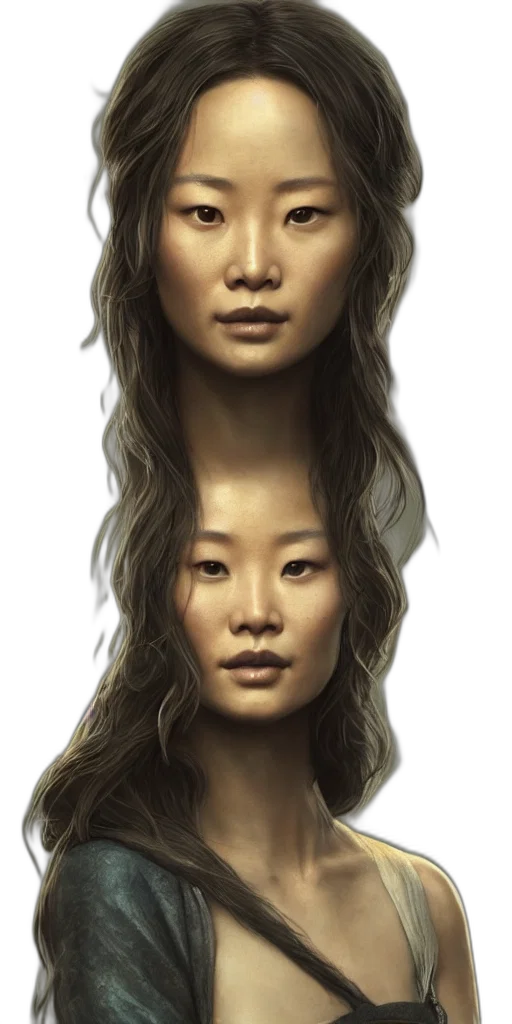 face, hair, photorealistic, concept art transparent PNG cut-out